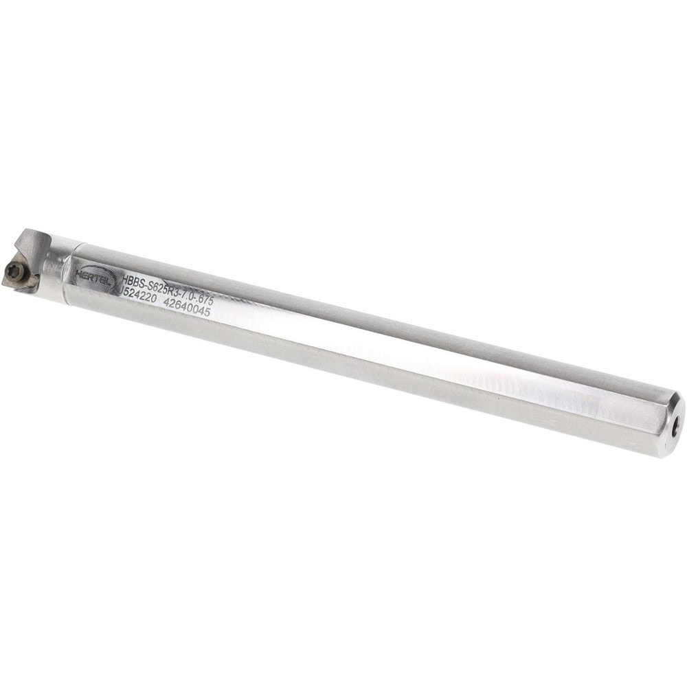Indexable Boring Bar: HBBS-S625R3-7.0-.675, 0.675" Min Bore Dia, Right Hand Cut, 5/8" Shank Dia, Steel