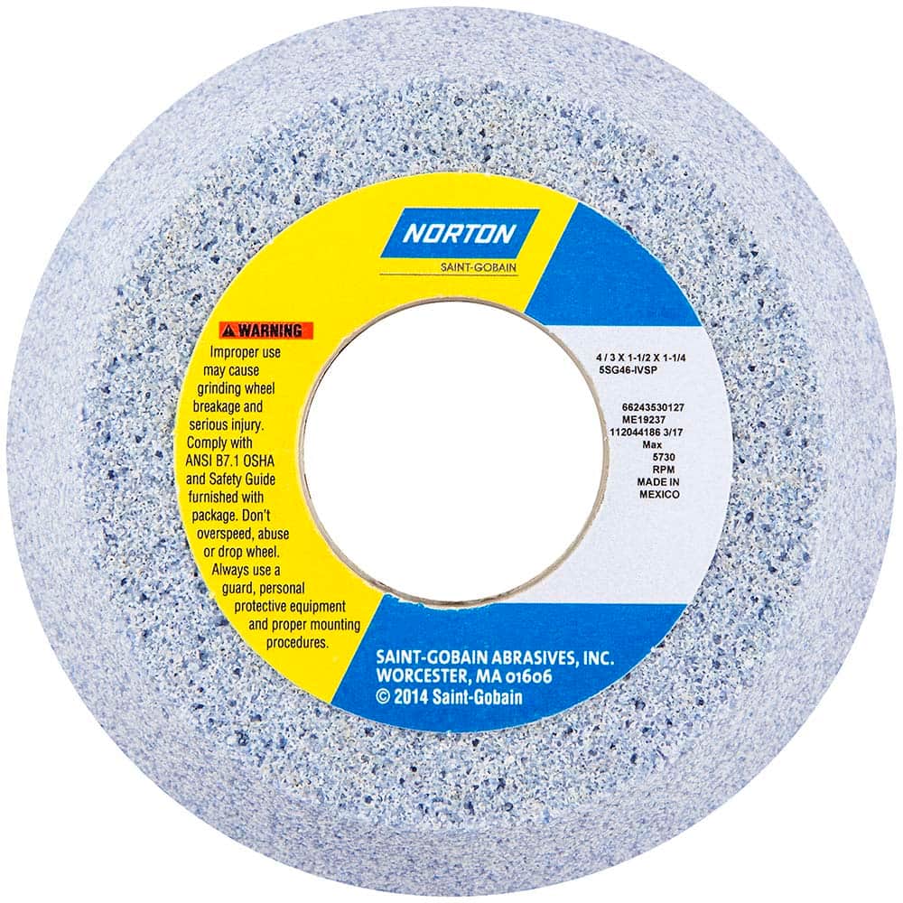 Norton - Surface Grinding Wheel: 4″ Dia, 1-1/2″ Thick, 1-1/4″ Hole, 46  Grit, I Hardness - 42653394 - MSC Industrial Supply