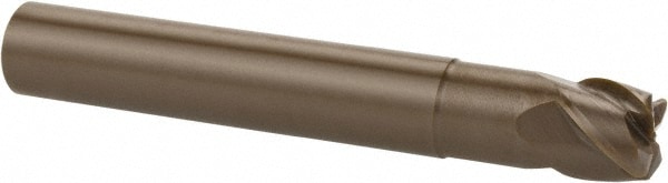 Corner Radius End Mill: 3/8" Dia, 9/32" LOC, 0.047" Radius, 4 Flutes, Ceramic