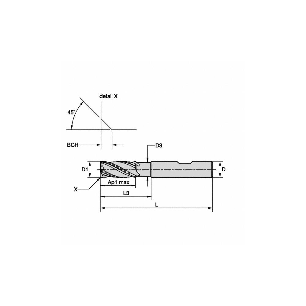 Kennametal Roughing End Mill 20 mm Dia, 4 Flutes, Single End, Solid Carbide MSC Industrial