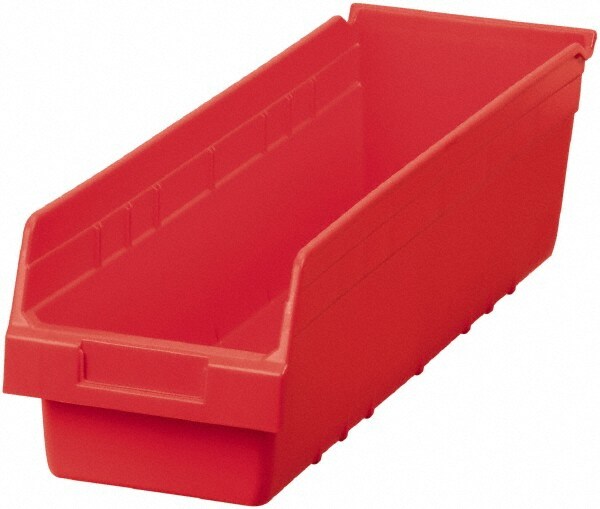 Plastic Hopper Shelf Bin: Red