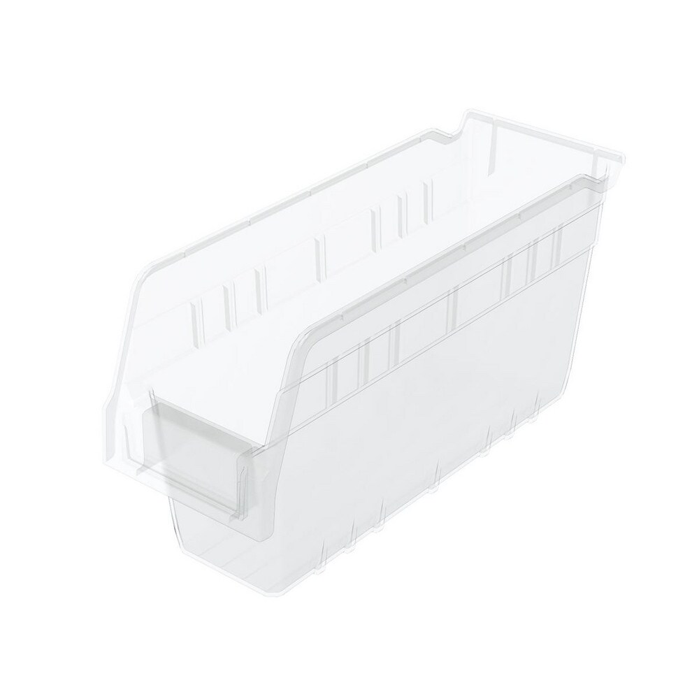 Plastic Hopper Shelf Bin: Clear