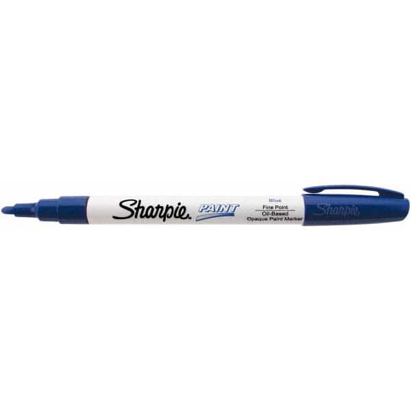 Paint Pen Marker: Blue, Oil-Based, Fine Point