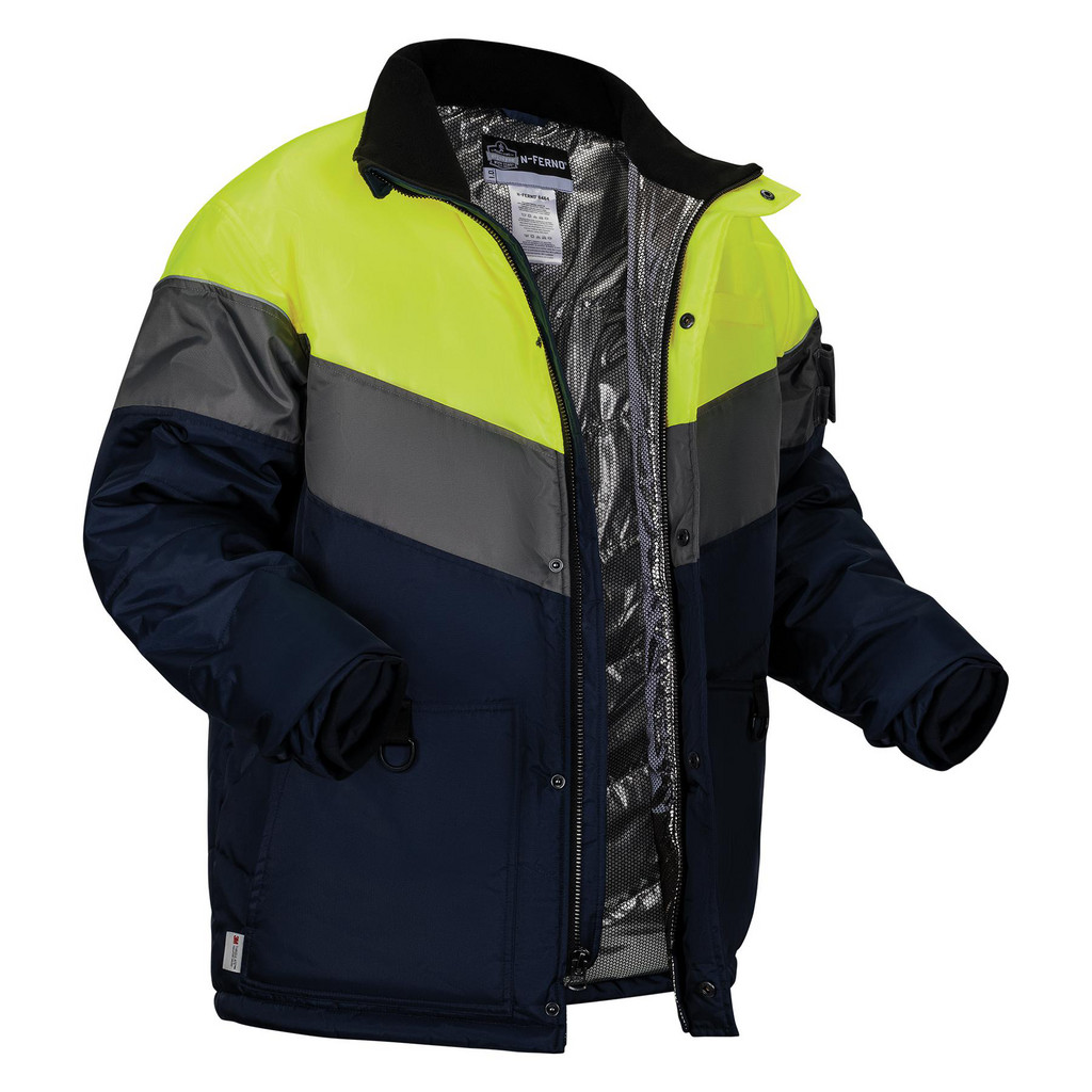 Ergodyne - Insulated Jacket: Size Large, Polyester, Zipper & Snaps