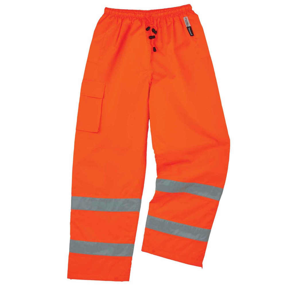 Ergodyne Work Pants Cold Weather, Small, Polyester, Orange, Up to 30