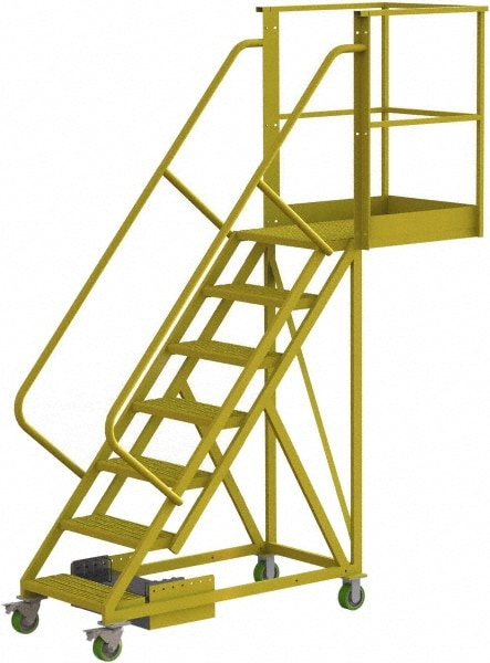 TRI-ARC - Steel Cantilever Rolling Ladder: 300 lb Capacity, 7 Step ...