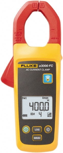 Fluke FLK-A3000 FC Wireless Clamp Meter: CAT III, 1.3386" Jaw, Clamp On Jaw 