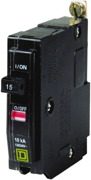 Square D - 15 Amp, 240 VAC, 1 Pole, Bolt On Miniature Circuit Breaker -  42790410 - MSC Industrial Supply