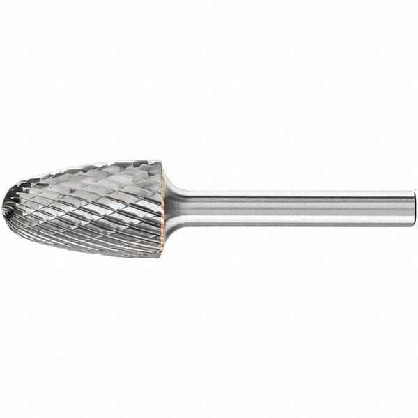 PFERD SF-6, 5/8" Cut Diam, 1/4" Shank Diam, Carbide Double Cut Tree w/ Radius Burr - Uncoated Finish, 2-3/4" OAL, 1" LOC, Radius End | Part #22278