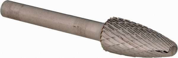 PFERD Tools Abrasive Bur: SF-5, 1/2" Cut Dia, Ball Nose Tree, TOUGH Cut - 1/4" Shank Dia, 1" LOC, 2-3/4" OAL | Part #22276