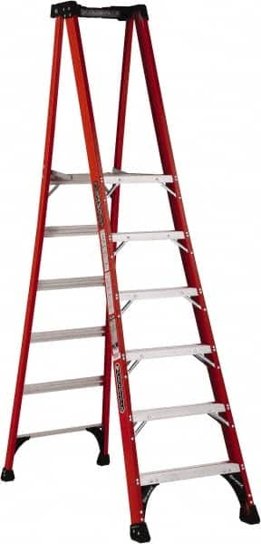 Louisville FXP1802HD 1-Step Fiberglass Ladder Platform: 375 lb Capacity, 14-1/2" Wide, 21.25" Deep 