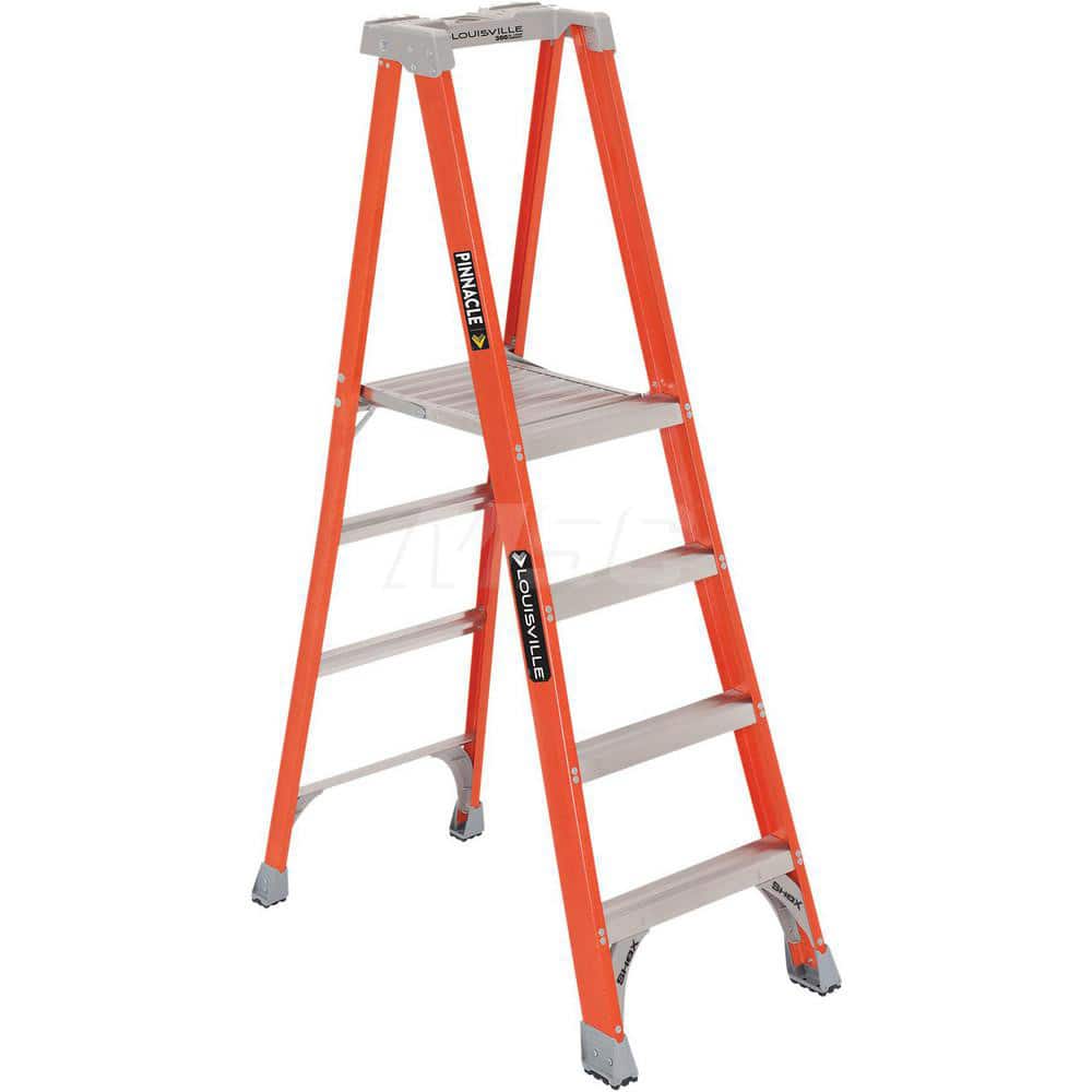 Louisville FXP1704 3-Step Fiberglass Ladder Platform: 300 lb Capacity, 14-1/2" Wide, 17.625" Deep 