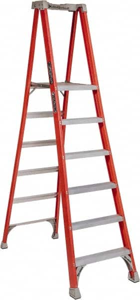 Louisville FXP1706 5-Step Fiberglass Ladder Platform: 300 lb Capacity, 14-1/2" Wide, 17.625" Deep 