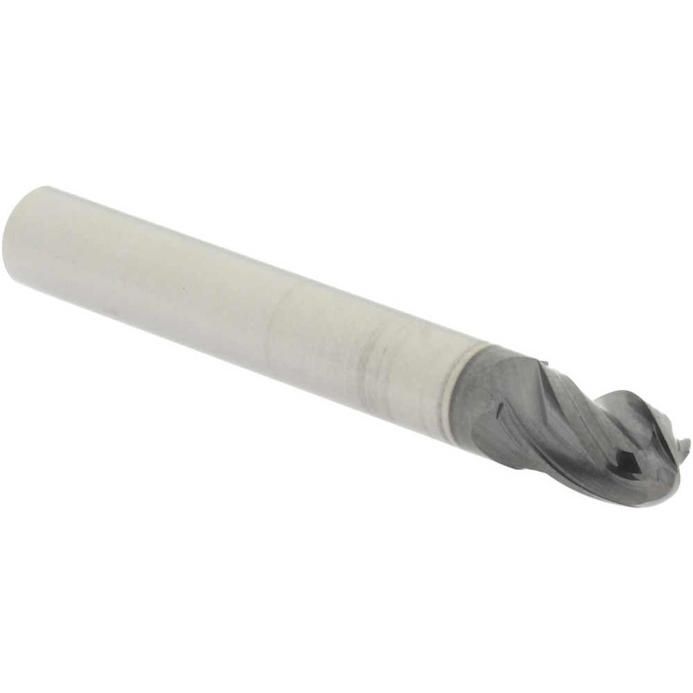 Accupro 436S2500BNC15 Ball End Mill: 0.25" Dia, 0.375" LOC, 4 Flute, Solid Carbide 