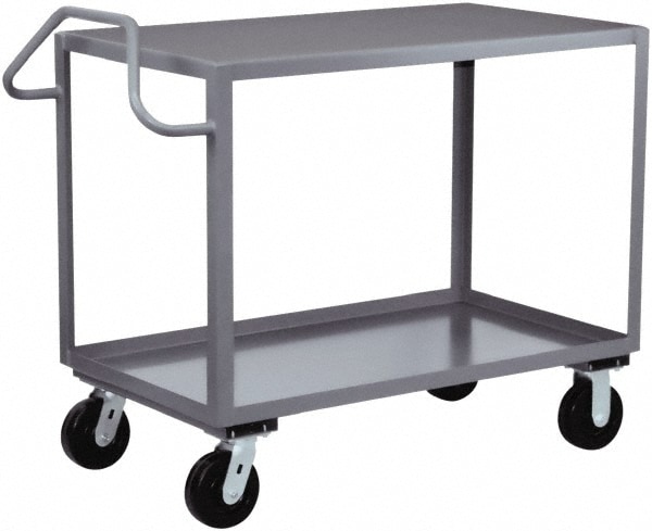 Heavy-Duty Service Utility Cart: Steel, Gray