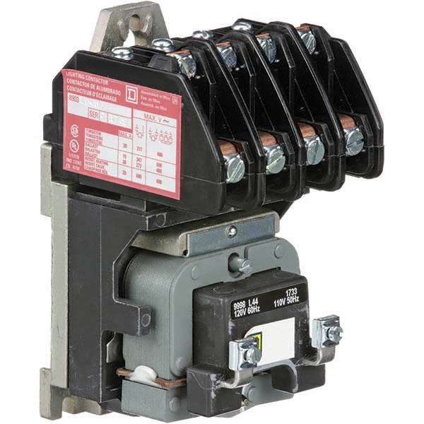 Square D - No Enclosure, 4 Pole, Electrically Held Lighting Contactor ...