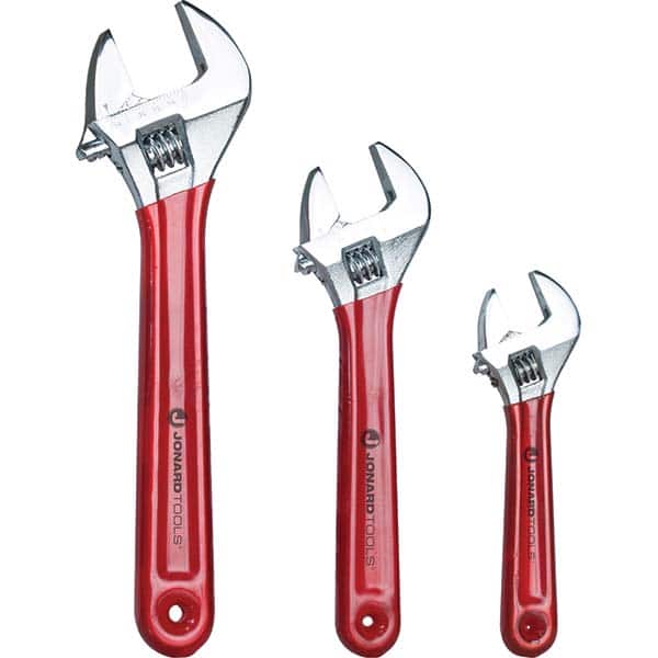 Adjustable Wrench Set: 3 Pc, 10" 6" & 8" Wrench, Inch