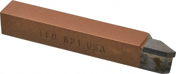 Single Point Tool Bit: 1/2'' Shank Width, 1/2'' Shank Height, K21 Solid Carbide Tipped, LH, EL, Offset Threading