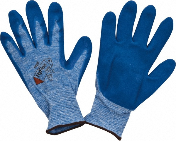 Series 11-920 General Purpose Work Gloves: Large, Nitrile-Coated Heather Nylon