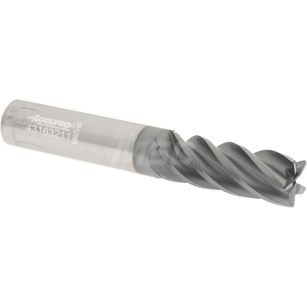 Accupro Corner Radius End Mill 3/8" Dia, 1" LOC, 0.0200" Radius, 5