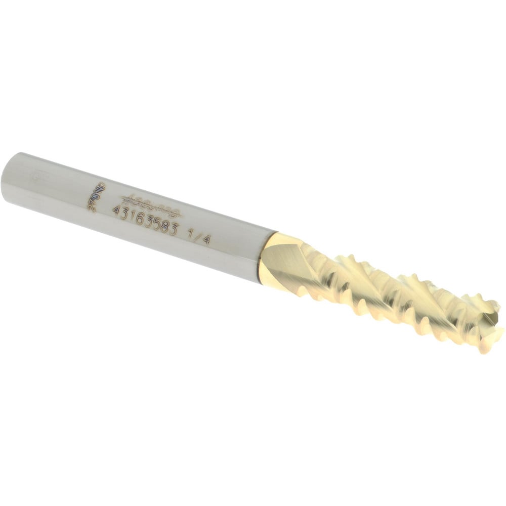 Accupro 12179628 Corner Radius End Mill: 1/4" Dia, 3/4" LOC, 0.045" Radius, 3 Flutes, Solid Carbide 