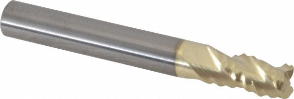 Accupro 12179630 Corner Radius End Mill: 1/4" Dia, 3/8" LOC, 0.045" Radius, 3 Flutes, Solid Carbide Image