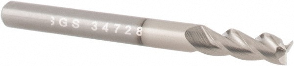 SGS 34747 Square End Mill: 3/4 Dia, 1 LOC, 3/4 Shank Dia, 3 OAL, 3 Flutes, Solid Carbide Image