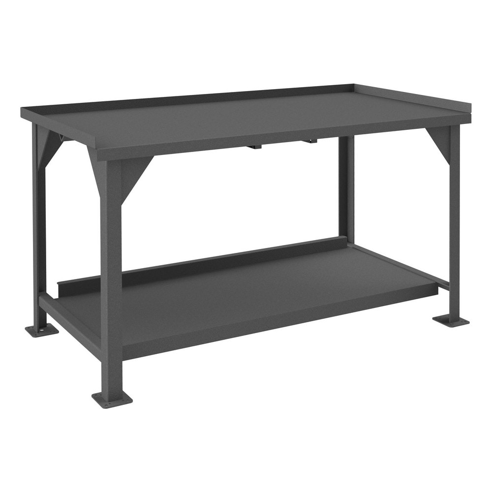 Durham DWB-3060-BE-95 Stationary Workbench with Lower Shelf: Textured Gray Image