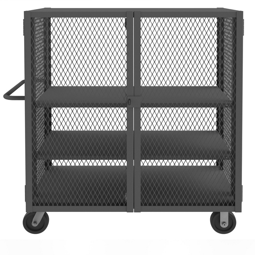 Durham HTL-2448-DD-2AS Steel Mesh Security Truck: 2,000 lb Capacity, 2 Shelf Image