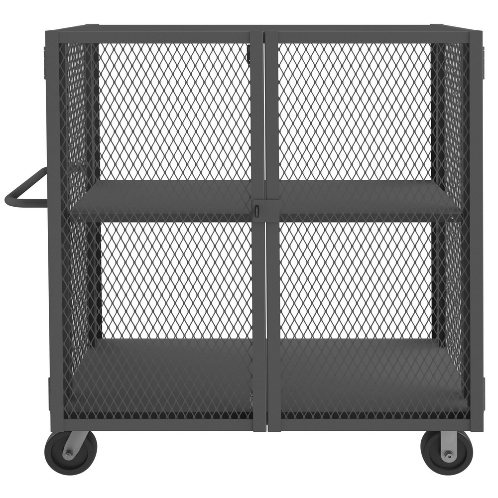 Durham HTL-3048-DD-1AS Steel Mesh Security Truck: 2,000 lb Capacity, 1 Shelf Image