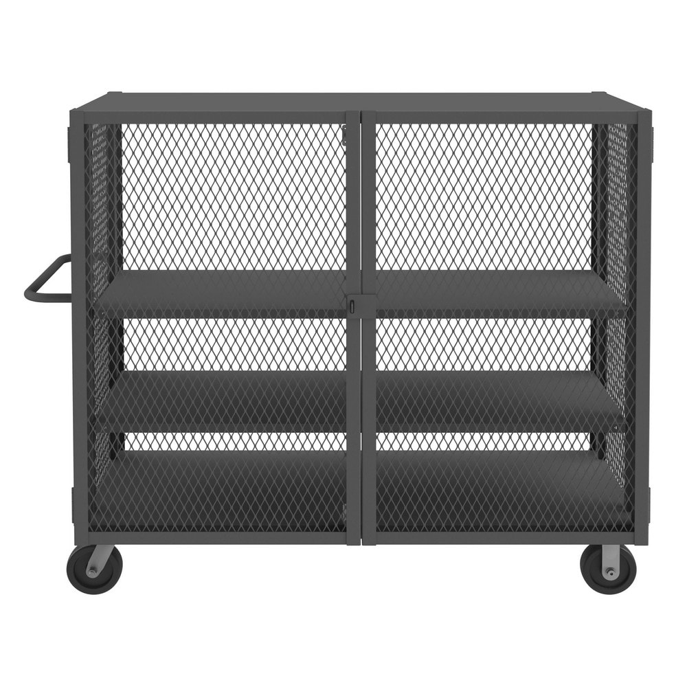 Durham HTL-3060-DD-2AS Steel Mesh Security Truck: 2,000 lb Capacity, 2 Shelf Image