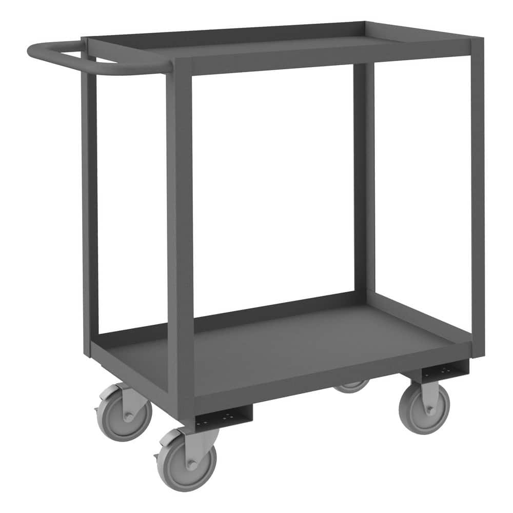 Heavy-Duty Service Utility Cart: Steel, Gray