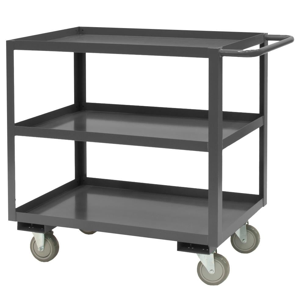 Heavy-Duty Service Utility Cart: Steel, Gray