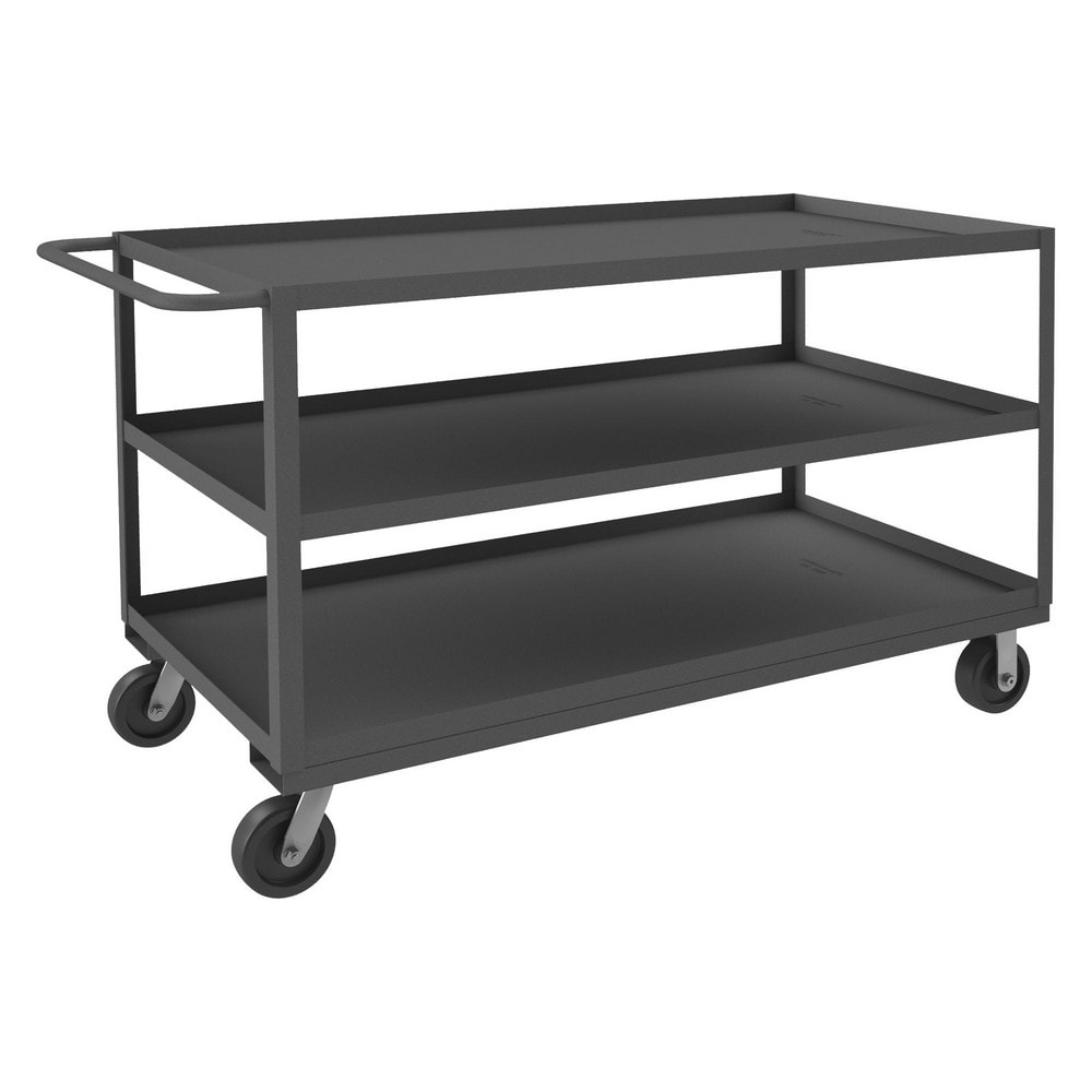 Heavy-Duty Service Utility Cart: Steel, Gray