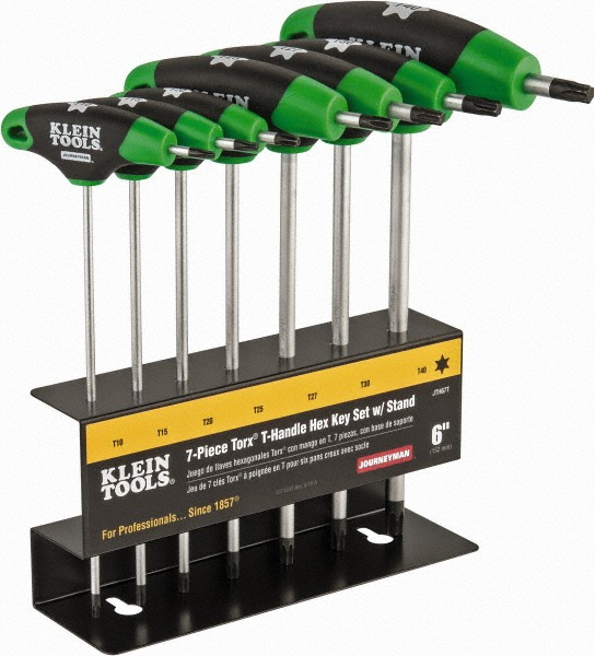 Klein Tools 7 Piece T10 to T40 Steel THandle Cushion Grip Torx Key