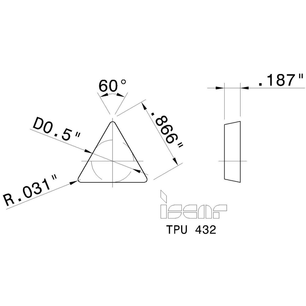 Iscar Milling Insert TPUN 220408 IC9054, Solid Carbide MSC Direct