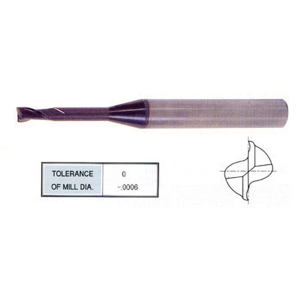 Square End Mill: 2 Flutes, Solid Carbide