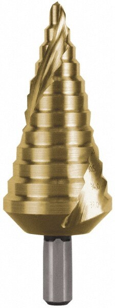 Hertel SDD43274554 Step Drill Bits: High Speed Steel, 12 Hole Sizes Image