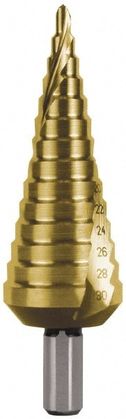 Hertel SDD43274836 Step Drill Bits: High Speed Steel, 14 Hole Sizes Image