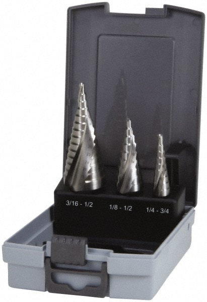 Hertel SDD43274992 Drill Bit Set: Step Drill Bits, 3 Pc, 118 °, Cobalt Image