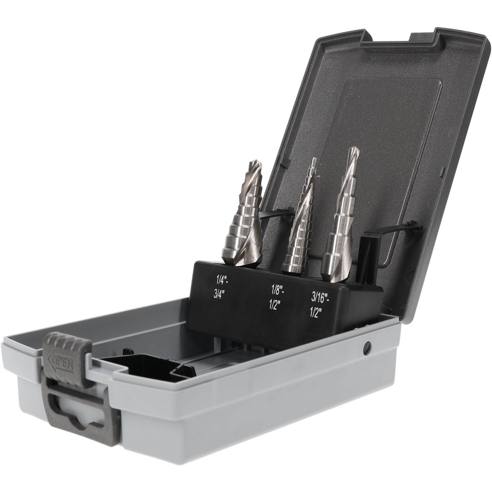 Hertel Drill Bit Set Step Drill Bits, 3 Pc, 30" Drill Bit Size, 118