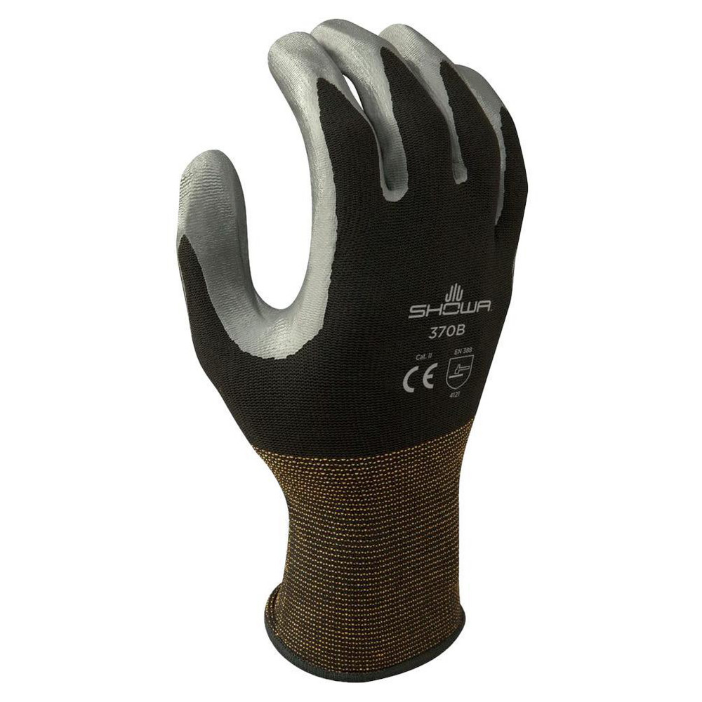 General Purpose Work Gloves: Medium, Nitrile & Polyurethane Coated, Nylon