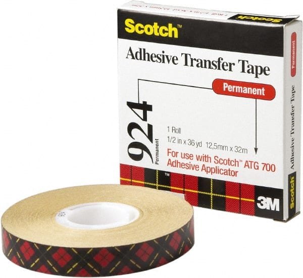 Adhesive Transfer Tape: 1/2" Wide, 36 yd