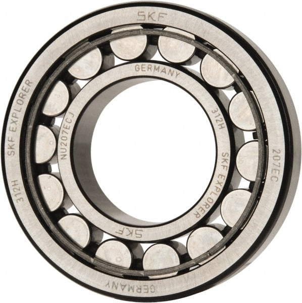 SKF NU 207 ECJ 35mm Bore Diam, 72mm Outside Diam, 17mm Wide Cylindrical Roller Bearing Image