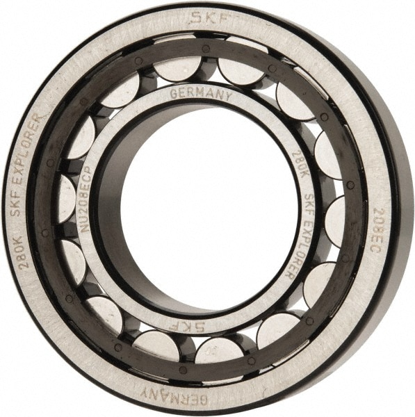 SKF NU 208 ECP 40mm Bore Diam, 80mm Outside Diam, 18mm Wide Cylindrical Roller Bearing Image