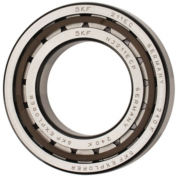 SKF NJ 211 ECP 55mm Bore Diam, 100mm Outside Diam, 21mm Wide Cylindrical Roller Bearing Image