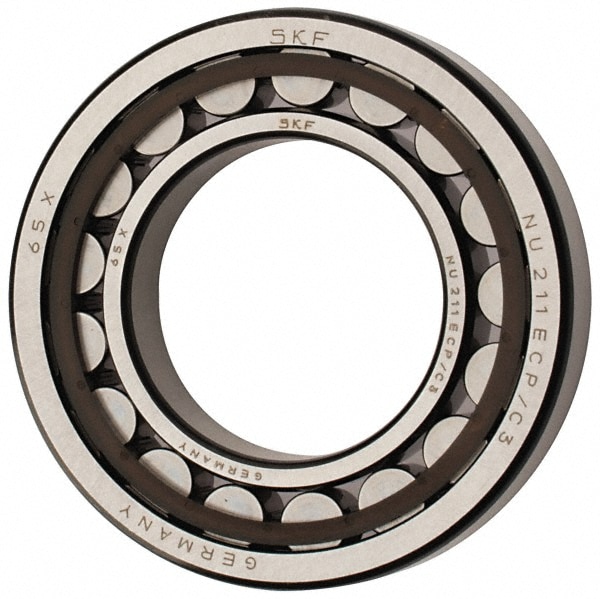 SKF NU 211 ECP/C3 55mm Bore Diam, 100mm Outside Diam, 21mm Wide Cylindrical Roller Bearing Image