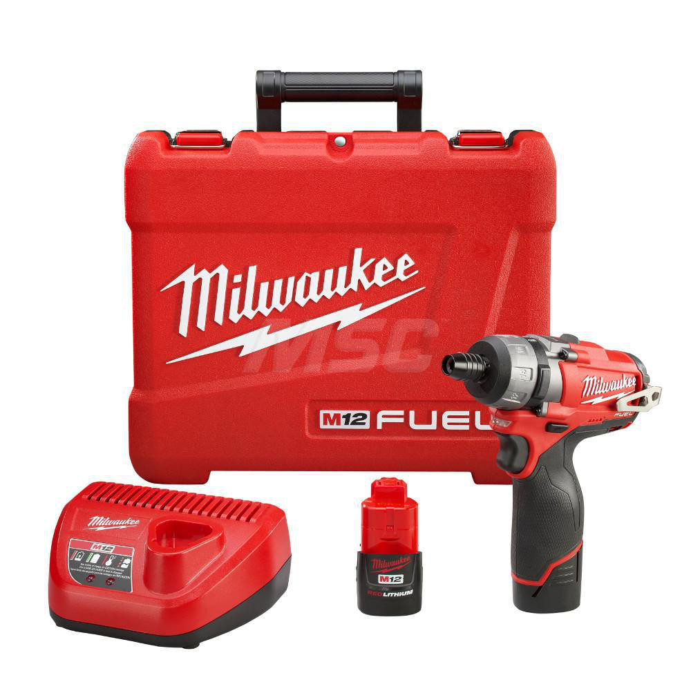 Milwaukee Tool Cordless Screwdriver 12V, 1/4" Bit Holder, 325 in/lb