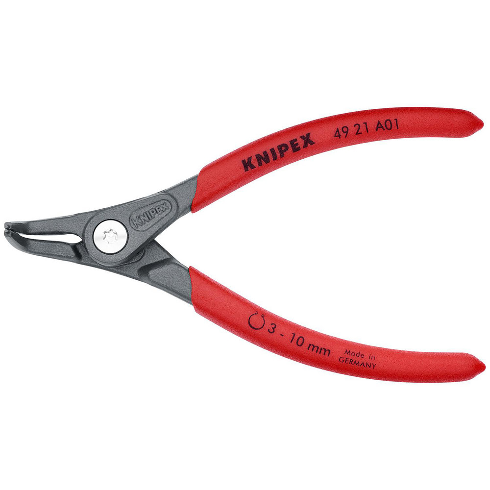 Retaining Ring Pliers; Type: Precision External Snap Ring Pliers ; Tip Angle: 90 ; Ring Diameter Range (Inch): 1/8 to 25/64 ; Overall Length (Inch): 5-1/4 ; Tip Type: Bent ; Body Material: Chrome Vanadium Steel