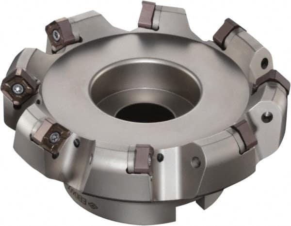 4" Cut Diam, 1-1/4" Arbor Hole, 6mm Max Depth of Cut, 45° Indexable Chamfer & Angle Face Mill